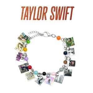 Taylor Swift Mini Album Cover Charm Bracelet | Concert Outfit Accessories